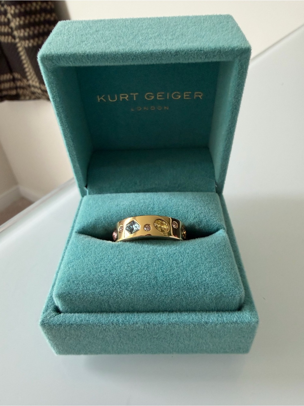Kurt Geiger colorful stone gold Band ring